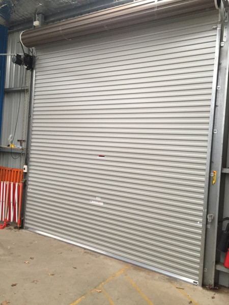 Supplied and installed - This is a Gliderol Roller door. Colour is Jasper - inside view